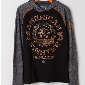 Boys American fighter long sleeve hooded top